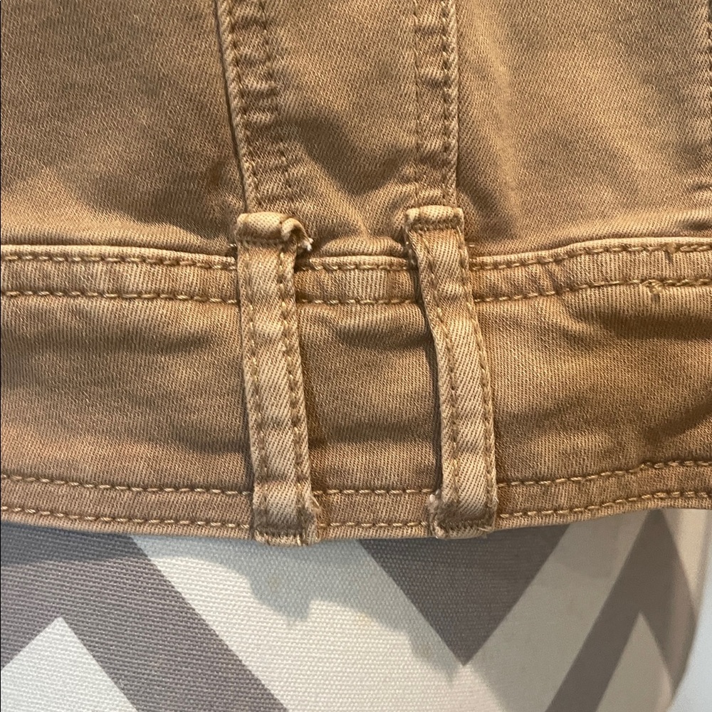 Tribal Preppy Khaki Denim Jean Jacket Size PS - Picture 5 of 8